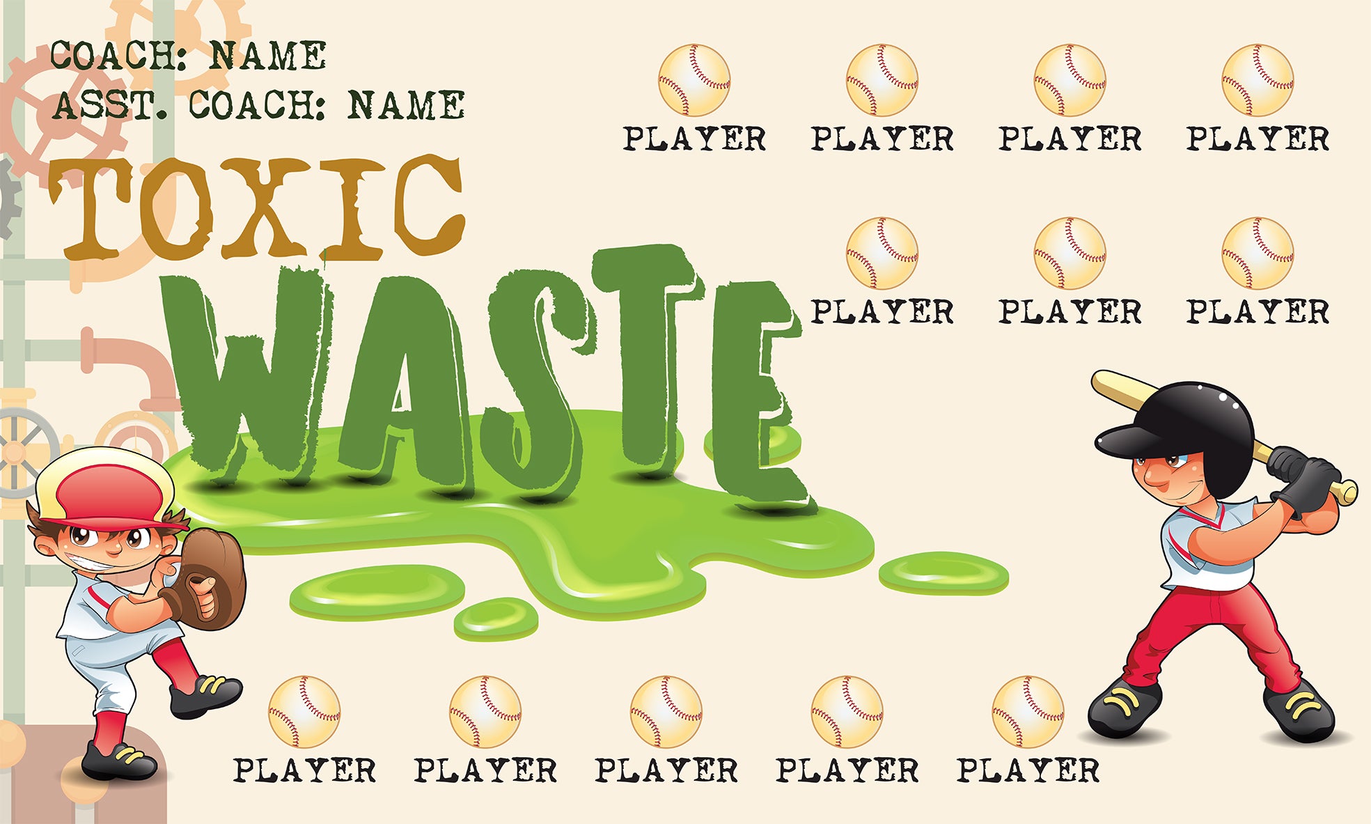 Toxic Waste - Softball Banner