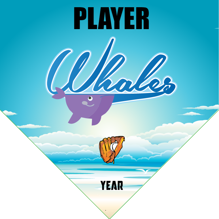 Whales - Home Plate Softball Pennant