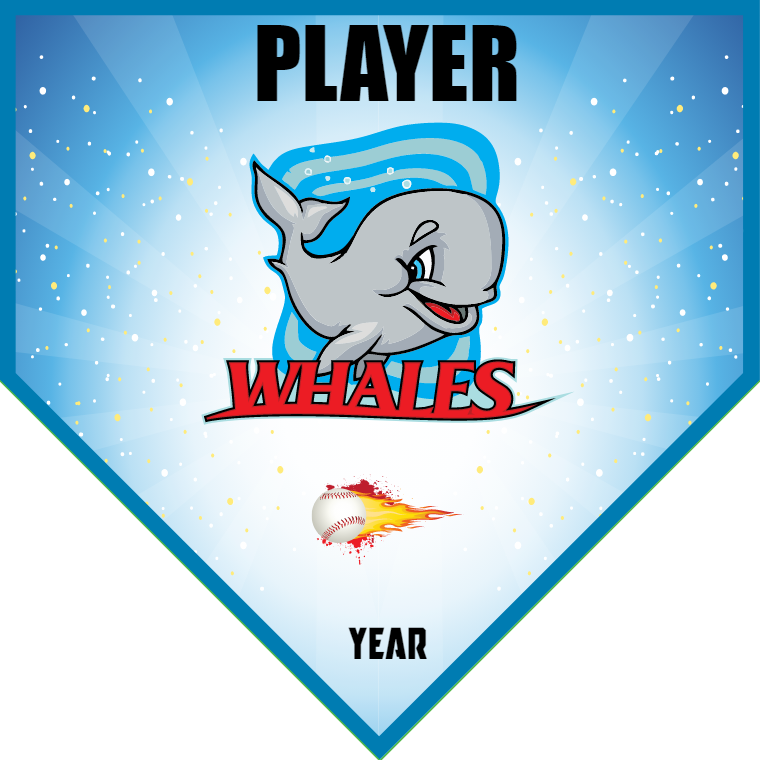 Whales 2 - Home Plate Softball Pennant