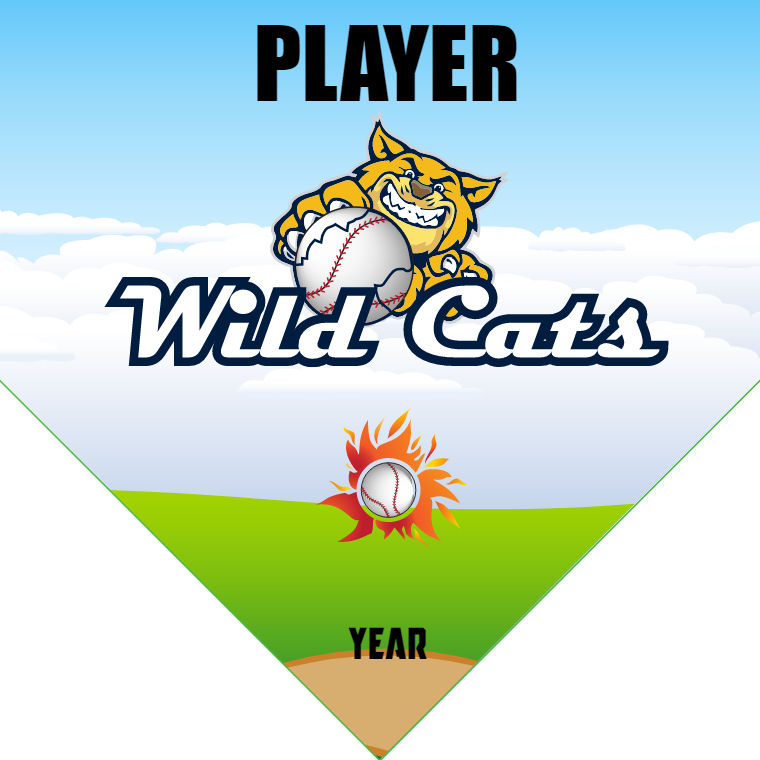 Wild Cats - Home Plate Softball Pennant
