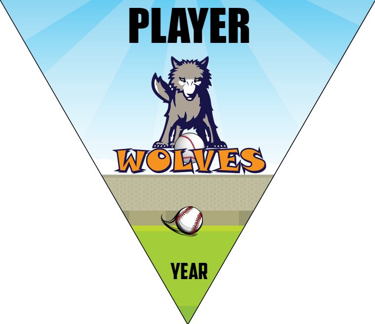 Wolves - Triangle Softball Pennant