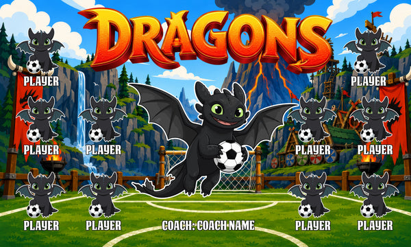 Black Dragons - Soccer Banner