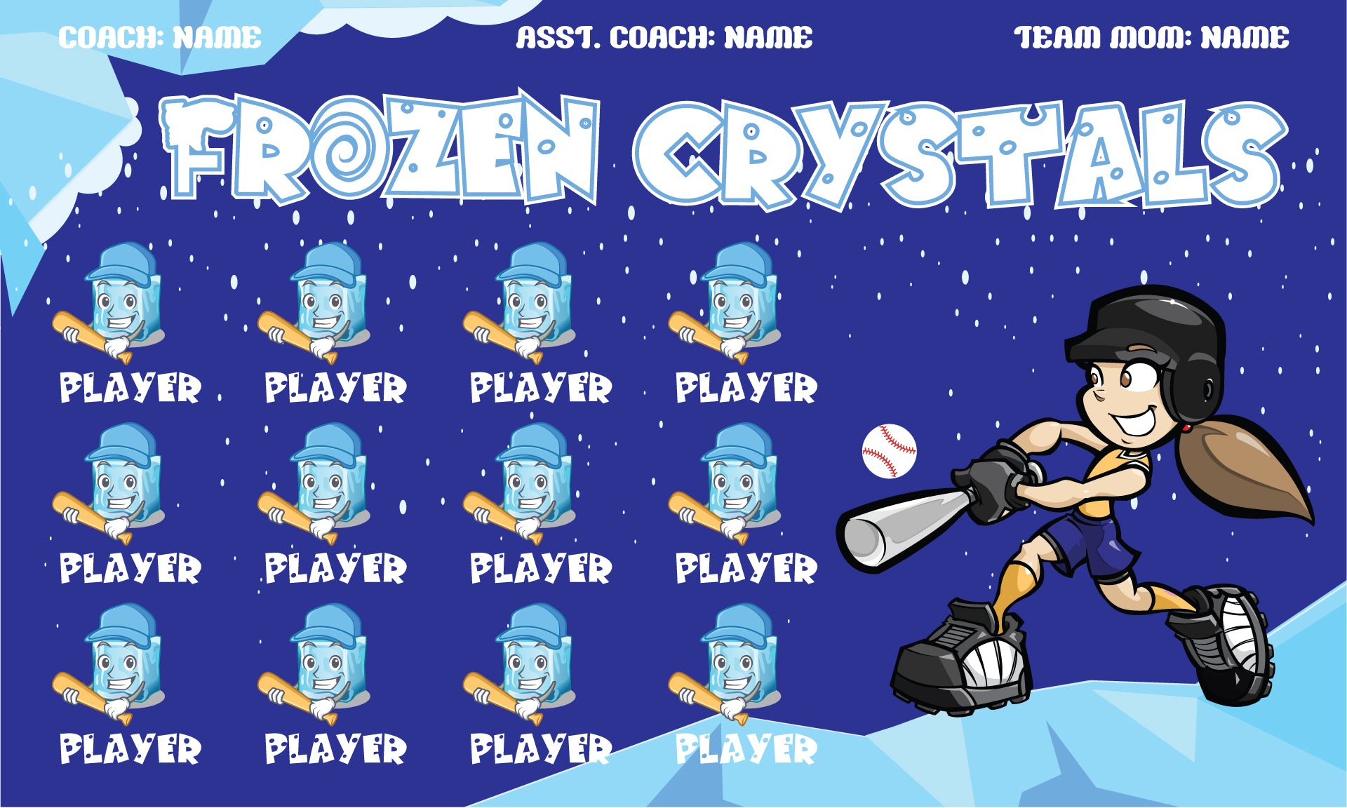 Frozen Crystal 2 - Softball Banner